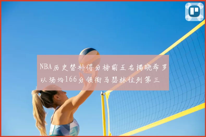 NBA历史替补得分榜前五名揭晓希罗以场均166分领衔马瑟林位列第三