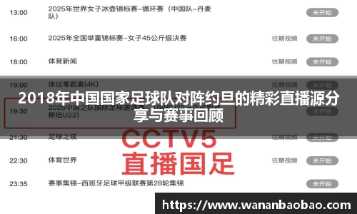 2018年中国国家足球队对阵约旦的精彩直播源分享与赛事回顾