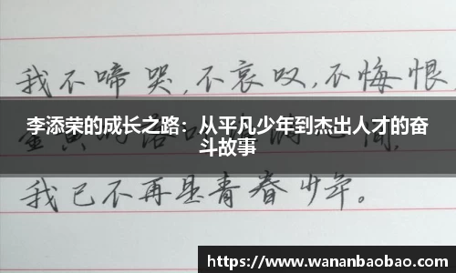李添荣的成长之路：从平凡少年到杰出人才的奋斗故事